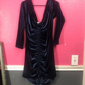 Suede off shoulder dress